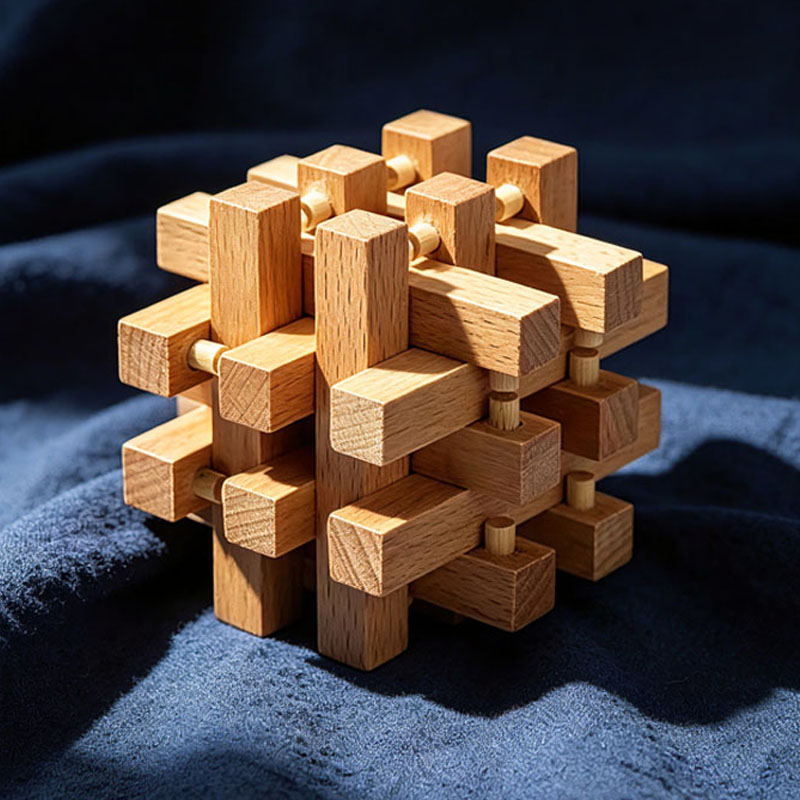 Wooden Puzzle Kids - Luban Lock Eighteen LuoHan Wooden IQ
