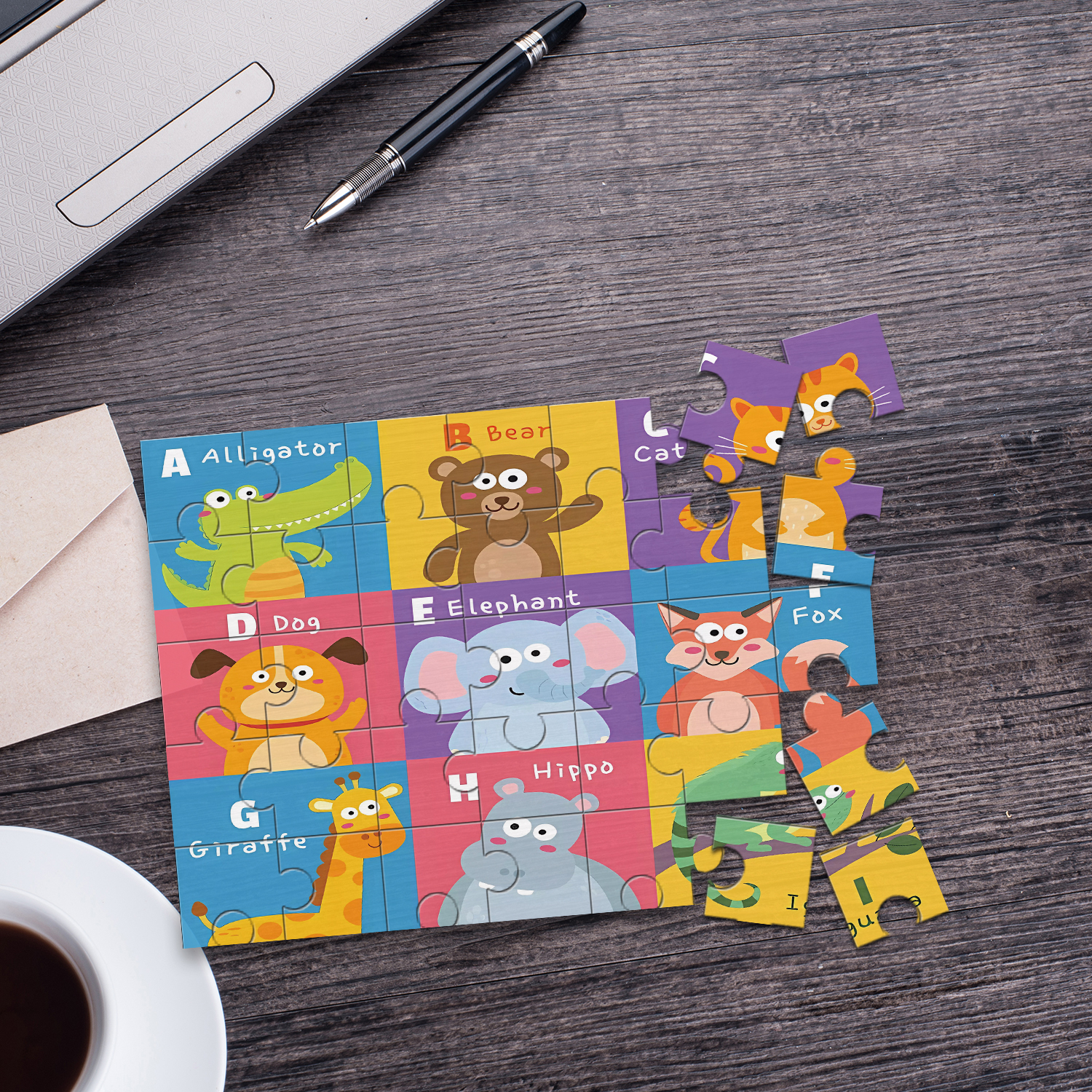 Wooden Puzzle Kids - 1pc Animal Bear Kids Education Wooden