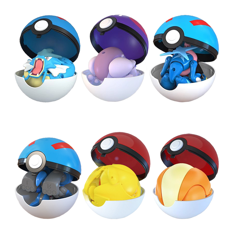 Kids Toys Under £5 - 6Pcs/Set Pokemon Pokeball Transform Pikachu Bulbasaur