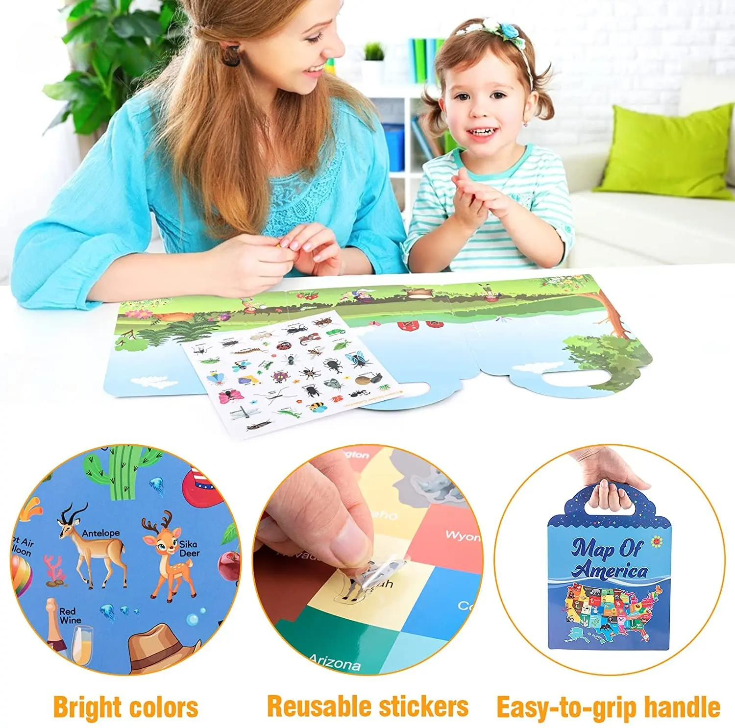 Kids Reusable Sticker Book Mul - Kids Toys 10 Year Old review and price